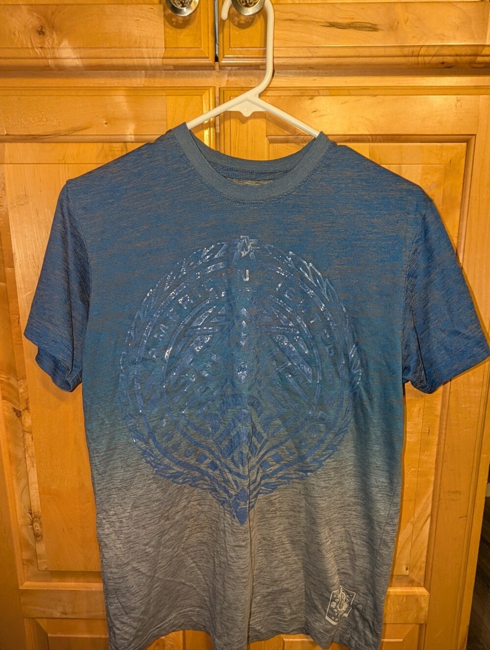 American Fighter Blue Ombre Graphic Short Sleeve Tee